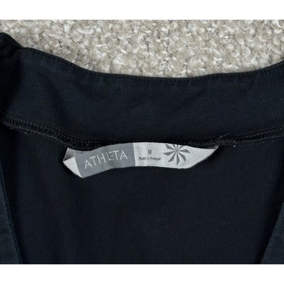 Athleta Senorita Dress Womens Medium Black Sleeveless V Neck Organic Cotton - Picture 3 of 6